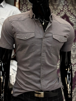 Koszule męskie na krótki rękaw SLIM - Tureckie (M-3XL) DH14782