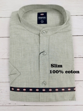 Koszule męskie na krótki rękaw SLIM - Tureckie (M-2XL) TP12146