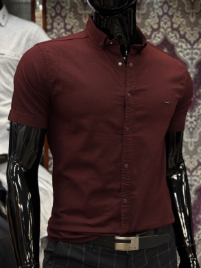 Koszule męskie na krótki rękaw SLIM - Tureckie (M-3XL) DH14766