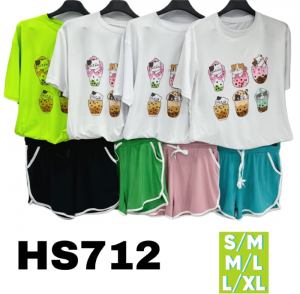 Komplet damski na krótki rękaw (S-XL) DH15554