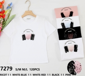 Bluzka damska na krótki rękaw (S/M-M/L) DH14851