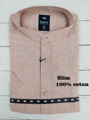 Koszule męskie na krótki rękaw SLIM - Tureckie (M-2XL) TP12144