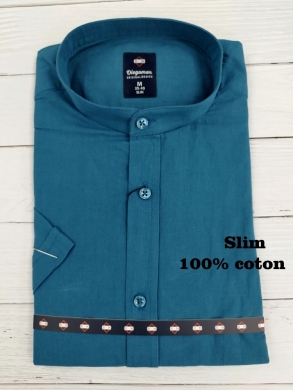Koszule męskie na krótki rękaw SLIM - Tureckie (M-2XL) TP12151