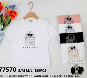 Bluzka damska na krótki rękaw (S/M-M/L) DH14835