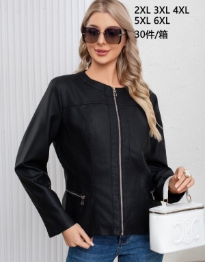 Kurtka damska skórzana jesienna (2XL-6XL) NG2813