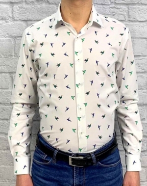 Koszule męskie na długi rękaw Cyfrowy nadruk Slim Fit - Tureckie (S/M-2XL/3XL) TPA2078