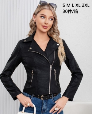 Kurtka damska skórzana jesienna (S-2XL) NG2799