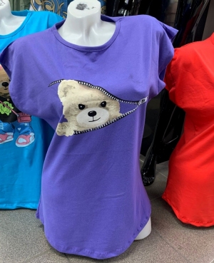 Bluzka damska na krótki rękaw - Turecka (M-XL) TP10406