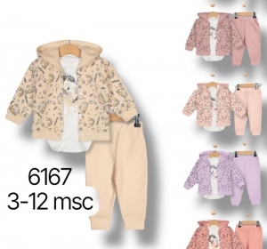 Komplet dziewczęcy 3 częściowy (3-12msc) NG630