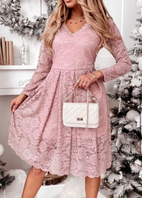 Sukienka damska na długi rękaw - Włochy (Standard) DN20262