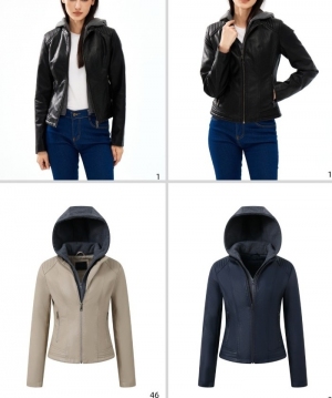 Kurtka damska skórzana jesienna (S-2XL) NG2523