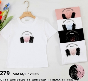 Bluzka damska na krótki rękaw (S/M-M/L) DH14854
