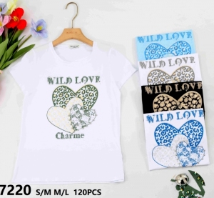 Bluzka damska na krótki rękaw (S/M-M/L) DH14840