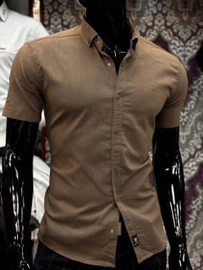 Koszule męskie na krótki rękaw SLIM - Tureckie (M-3XL) DH14770