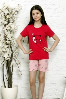 Piżama dziewczęca na krótki rękaw (134-164) TPA1990