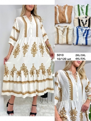 Sukienka damska na krótki rękaw (2XL-5XL) DH18109