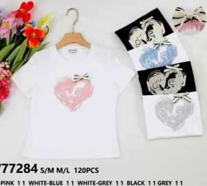 Bluzka damska na krótki rękaw (S/M-M/L) DH14847