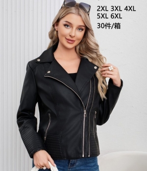 Kurtka damska skórzana jesienna (2XL-6XL) NG2817