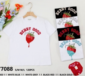 Bluzka damska na krótki rękaw (S/M-M/L) DH14849