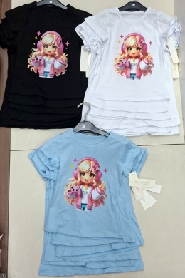 Bluzki dziewczęce na krótki rękaw (4-14 lat) SAM501