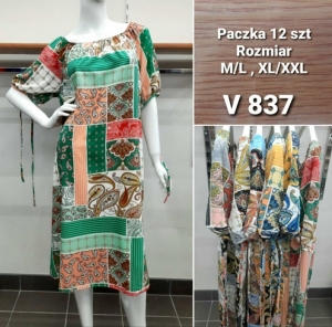 Sukienki damskie krótki rękaw (M/L-XL/2XL) TP16899