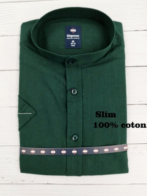 Koszule męskie na krótki rękaw SLIM - Tureckie (M-2XL) TP12139