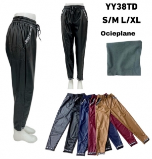 Spodnie z eko-skóry damskie ocieplane (S/M-L/XL) DN16114
