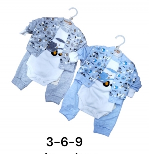Komplet chłopięce - 3 częściowe (3-9M) DH8057