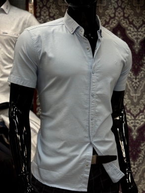 Koszule męskie na krótki rękaw SLIM - Tureckie (M-3XL) DH14767