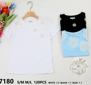 Bluzka damska na krótki rękaw (S/M-M/L) DH14838