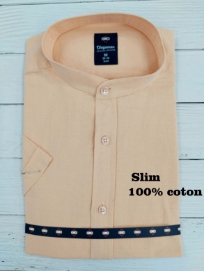 Koszule męskie na krótki rękaw SLIM - Tureckie (M-2XL) TP12142