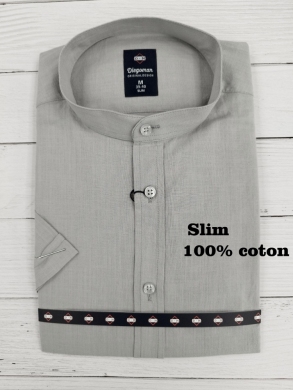 Koszule męskie na krótki rękaw SLIM - Tureckie (M-2XL) TP12152