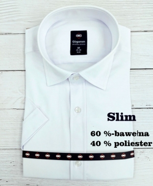 Koszule męskie na krótki rękaw SLIM - Tureckie (M-3XL) TP12119
