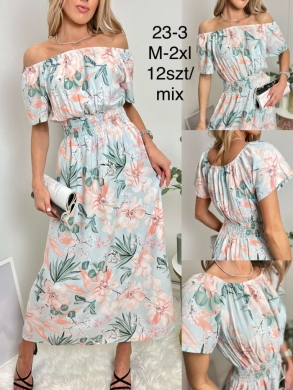 Sukienka damska na krótki rękaw (M-2XL) DH16334