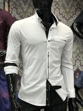 Koszule męskie na długi rękaw - Tureckie (M-3XL) TP7270