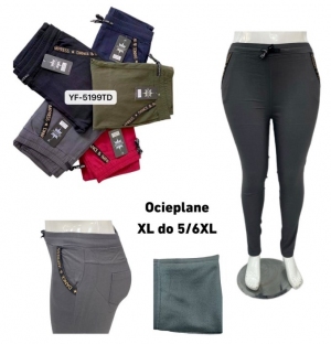 Spodnie materiałowe damskie ocieplane (XL-6XL) DN16112