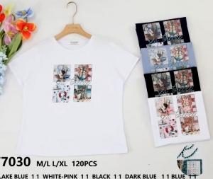 Bluzka damska na krótki rękaw (M/L-L/XL) DH14869