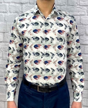 Koszule męskie na długi rękaw Cyfrowy nadruk Slim Fit - Tureckie (S/M-2XL/3XL) TPA2080