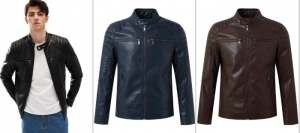 Kurtki skórzane męskie jesienne (M-3XL) NG2587