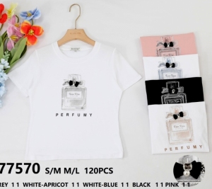 Bluzka damska na krótki rękaw (S/M-M/L) DH14845