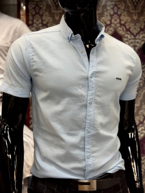 Koszule męskie na krótki rękaw SLIM - Tureckie (M-3XL) DH14772