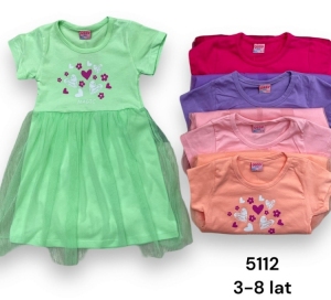 Sukienki dziewczęce na krótki rękaw (3-8) TP8708