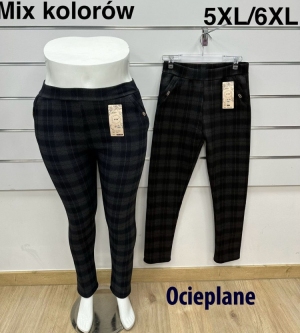 Spodnie materiałowe damskie ocieplane (2XL-6XL) DH3256
