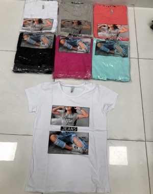 Bluzka damska na krótki rękaw - Turecka (M-XL) DH17601