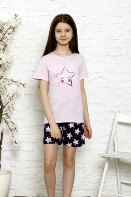 Piżama dziewczęca na krótki rękaw (134-164) TPA1989