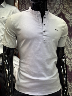 Koszule męskie na krótki rękaw SLIM - Tureckie (M-3XL) DH14754