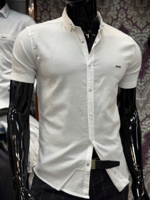 Koszule męskie na krótki rękaw SLIM - Tureckie (M-3XL) DH14771