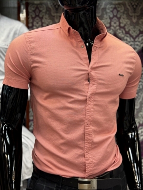 Koszule męskie na krótki rękaw SLIM - Tureckie (M-3XL) DH14769