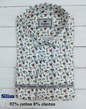 Koszule męskie na długi rękaw SLIM - Tureckie (M-3XL) TP12080