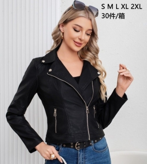 Kurtka damska skórzana jesienna (S-2XL) NG2803